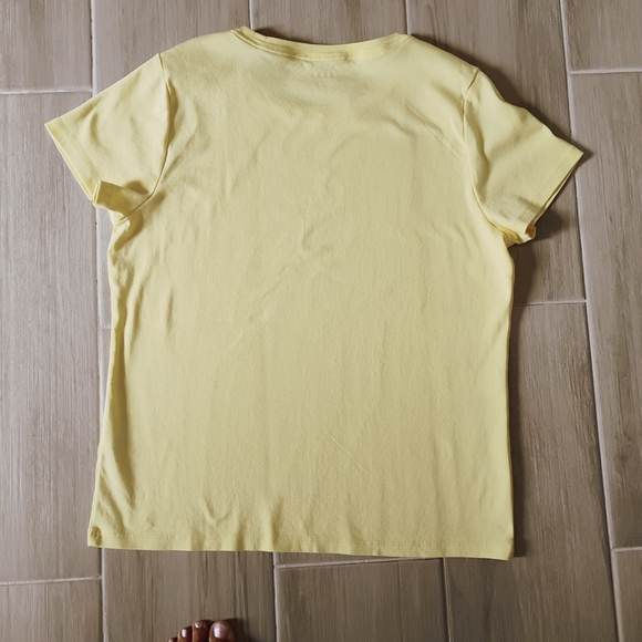 DKNY Women's Butter Yellow Short Sleeve Top XL - Picture 2 of 6